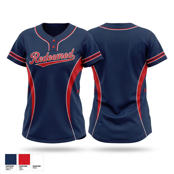 Two Button Softball Jersey, Redeem, Softball, Teamtime, Team time, sublimation, custom sports apparel, team uniforms, spirit wear, spiritwear, sports uniforms, custom shirts, team store, custom team store, fundraiser sports, apparel fundraiser