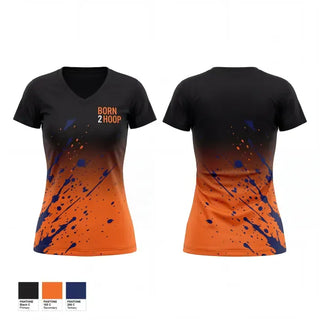 Womens Short Sleeve Vneck Shirt, BORN 2 HOOP, Men's Basketball, Teamtime, Team time, sublimation, custom sports apparel, team uniforms, spirit wear, spiritwear, sports uniforms, custom shirts, team store, custom team store, fundraiser sports, apparel fundraiser