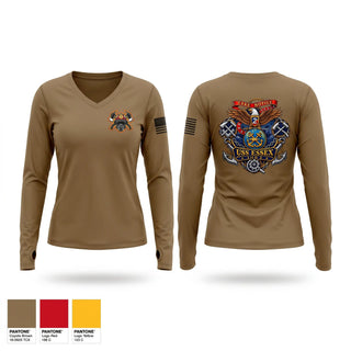 Womens Long Sleeve Vneck Shirt, ESSEX RDIV, Navy, Teamtime, Team time, sublimation, custom sports apparel, team uniforms, spirit wear, spiritwear, sports uniforms, custom shirts, team store, custom team store, fundraiser sports, apparel fundraiser
