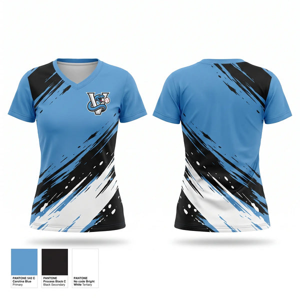 Womens Short Sleeve Vneck Shirt, Vipers, Baseball, Teamtime, Team time, sublimation, custom sports apparel, team uniforms, spirit wear, spiritwear, sports uniforms, custom shirts, team store, custom team store, fundraiser sports, apparel fundraiser