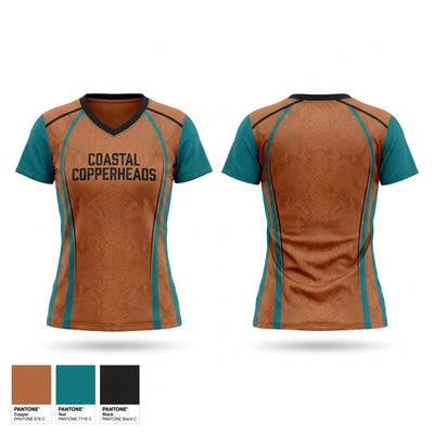Coastal Copperheads Women's Short Sleeve V-neck Shirt - 1