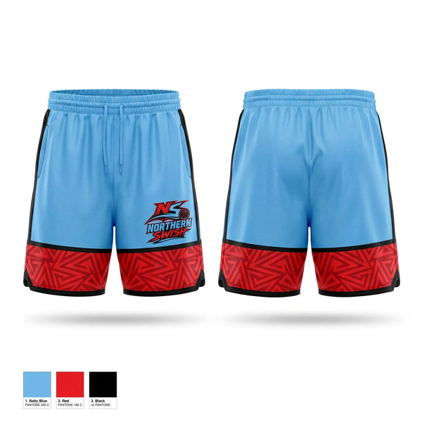 Mens Basketball Shorts, NORTHERN SWISH, Men's Basketball, Teamtime, Team time, sublimation, custom sports apparel, team uniforms, spirit wear, spiritwear, sports uniforms, custom shirts, team store, custom team store, fundraiser sports, apparel fundraiser