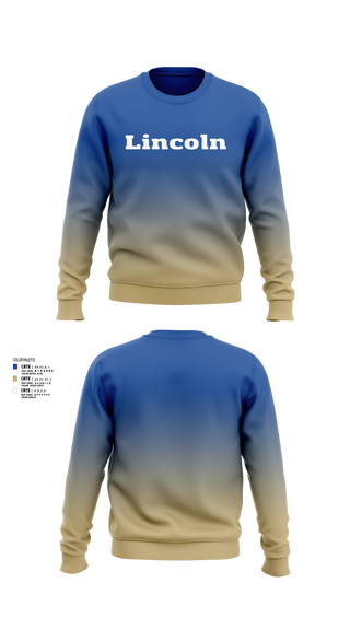 Crew Neck Sweatshirt, Lincoln, Baseball, Teamtime, Team time, sublimation, custom sports apparel, team uniforms, spirit wear, spiritwear, sports uniforms, custom shirts, team store, custom team store, fundraiser sports, apparel fundraiser