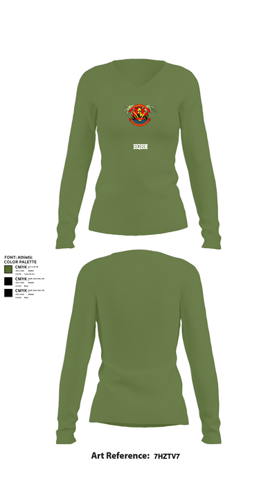 HQBN 89594043 Women's Long Sleeve V-neck Shirt - 42
