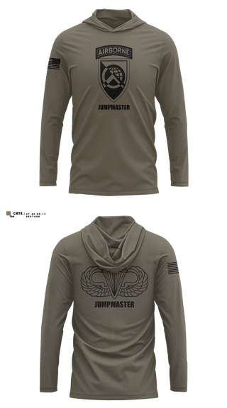 Long Sleeve Performance Shirt with hood, 360 CA BDE (Airborne), Army, Teamtime, Team time, sublimation, custom sports apparel, team uniforms, spirit wear, spiritwear, sports uniforms, custom shirts, team store, custom team store, fundraiser sports, apparel fundraiser