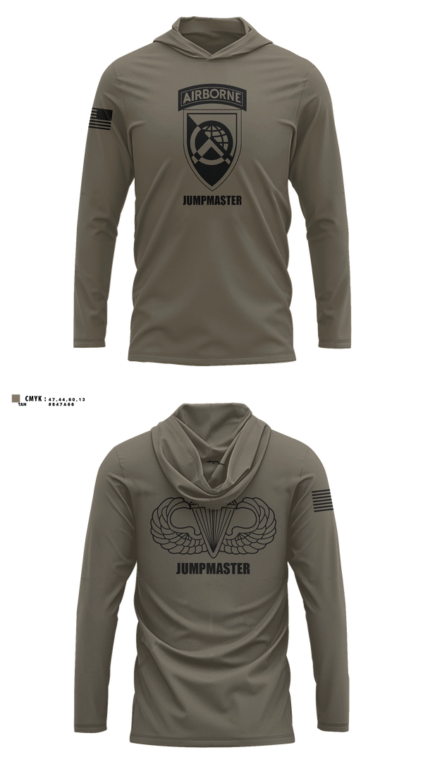 Long Sleeve Performance Shirt with hood, 360 CA BDE (Airborne), Army, Teamtime, Team time, sublimation, custom sports apparel, team uniforms, spirit wear, spiritwear, sports uniforms, custom shirts, team store, custom team store, fundraiser sports, apparel fundraiser