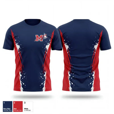 Manalapan Braves 9U Blue 20207398 Soft Poly Tee Cotton Like Feel - 1