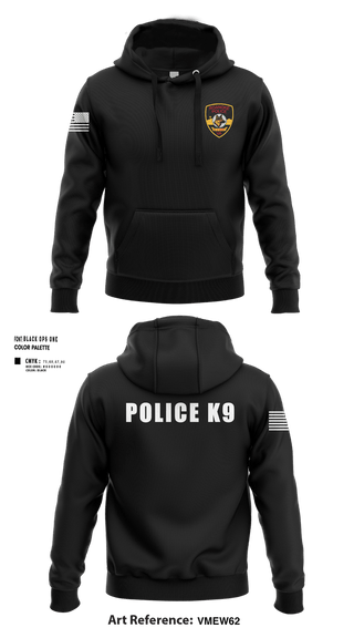 Hoodie, Roanoke K9, Police, Teamtime, Team time, sublimation, custom sports apparel, team uniforms, spirit wear, spiritwear, sports uniforms, custom shirts, team store, custom team store, fundraiser sports, apparel fundraiser