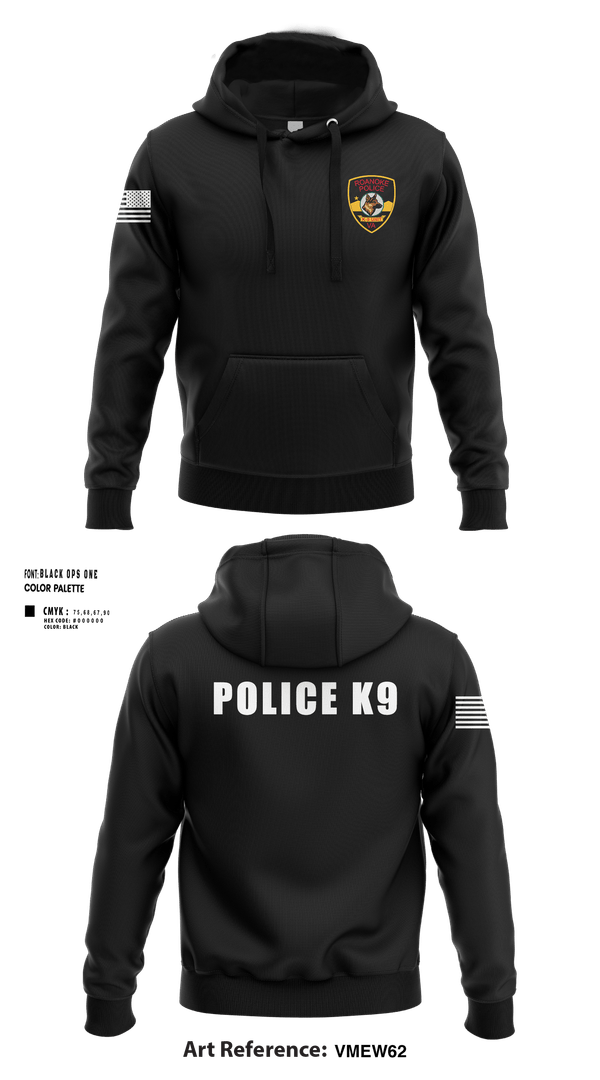Hoodie, Roanoke K9, Police, Teamtime, Team time, sublimation, custom sports apparel, team uniforms, spirit wear, spiritwear, sports uniforms, custom shirts, team store, custom team store, fundraiser sports, apparel fundraiser