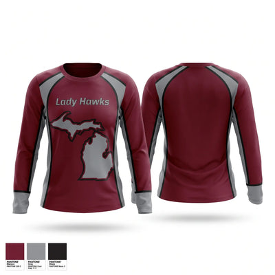Lady Hawks Long Sleeve Performance Shirt - 1