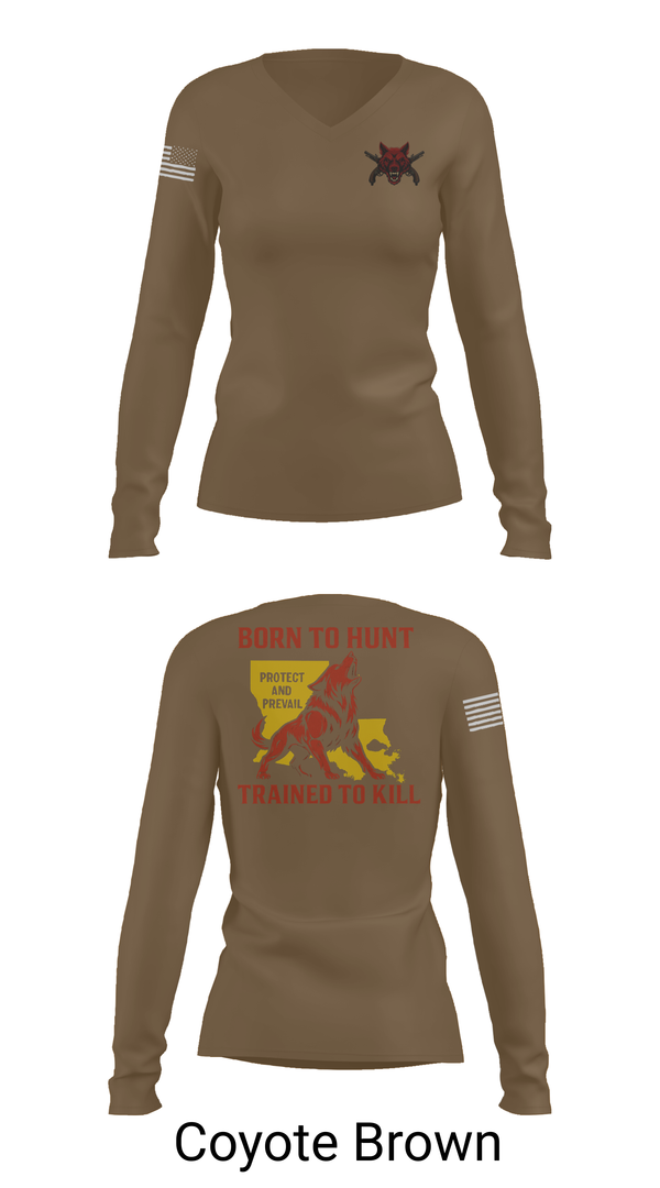 Womens Long Sleeve Vneck Shirt, 239th Military Police Company, , Teamtime, Team time, sublimation, custom sports apparel, team uniforms, spirit wear, spiritwear, sports uniforms, custom shirts, team store, custom team store, fundraiser sports, apparel fundraiser