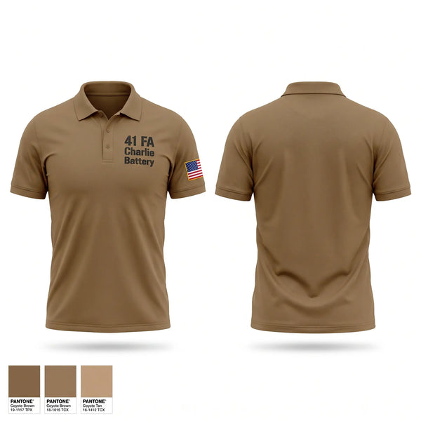 Short Sleeve Performance Polo, 4-1 FA Charlie Battery, Army, Teamtime, Team time, sublimation, custom sports apparel, team uniforms, spirit wear, spiritwear, sports uniforms, custom shirts, team store, custom team store, fundraiser sports, apparel fundraiser