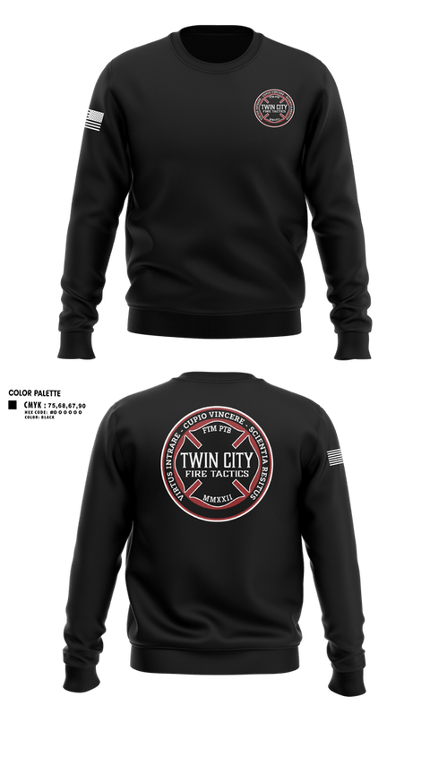 Crew Neck Sweatshirt, Twin City Fire Tactics, Fire Department, Teamtime, Team time, sublimation, custom sports apparel, team uniforms, spirit wear, spiritwear, sports uniforms, custom shirts, team store, custom team store, fundraiser sports, apparel fundraiser