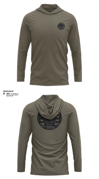 Long Sleeve Performance Shirt with hood, Priority Response Team, Police, Teamtime, Team time, sublimation, custom sports apparel, team uniforms, spirit wear, spiritwear, sports uniforms, custom shirts, team store, custom team store, fundraiser sports, apparel fundraiser