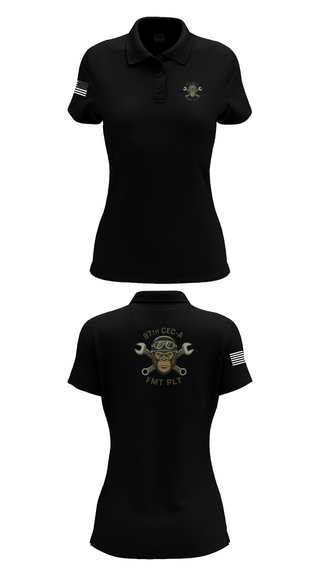Womens Short Sleeve Performance Polo, 87th CEC-A FMT PLT, , Teamtime, Team time, sublimation, custom sports apparel, team uniforms, spirit wear, spiritwear, sports uniforms, custom shirts, team store, custom team store, fundraiser sports, apparel fundraiser