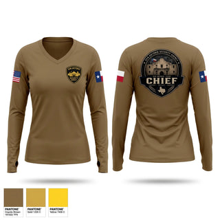Womens Long Sleeve Vneck Shirt, San Antonio security agency, Police, Teamtime, Team time, sublimation, custom sports apparel, team uniforms, spirit wear, spiritwear, sports uniforms, custom shirts, team store, custom team store, fundraiser sports, apparel fundraiser