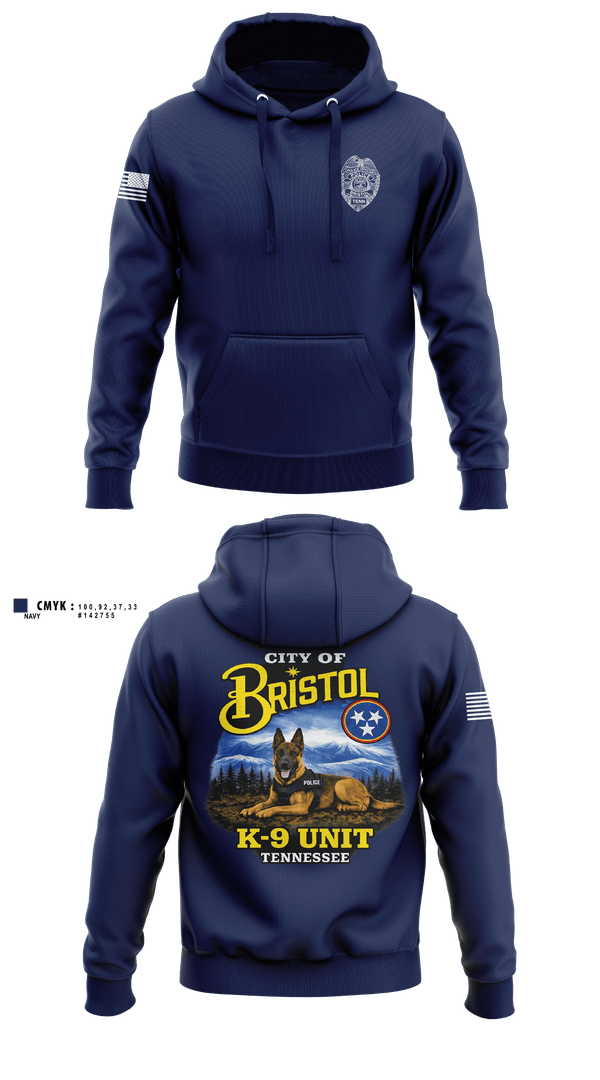 Hoodie, Bristol Tennessee Police Department K9 Unit, Police, Teamtime, Team time, sublimation, custom sports apparel, team uniforms, spirit wear, spiritwear, sports uniforms, custom shirts, team store, custom team store, fundraiser sports, apparel fundraiser