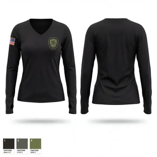 Womens Long Sleeve Vneck Shirt, Hudson NH Police Department, Police, Teamtime, Team time, sublimation, custom sports apparel, team uniforms, spirit wear, spiritwear, sports uniforms, custom shirts, team store, custom team store, fundraiser sports, apparel fundraiser
