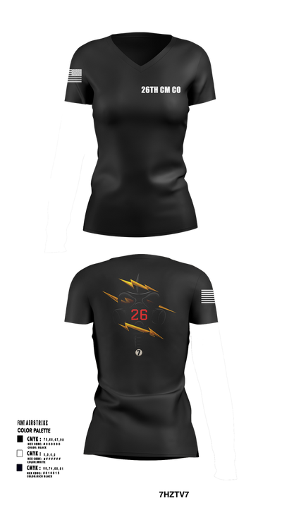 26th CM Co 80721197 Women's Short Sleeve V-neck Shirt - 101