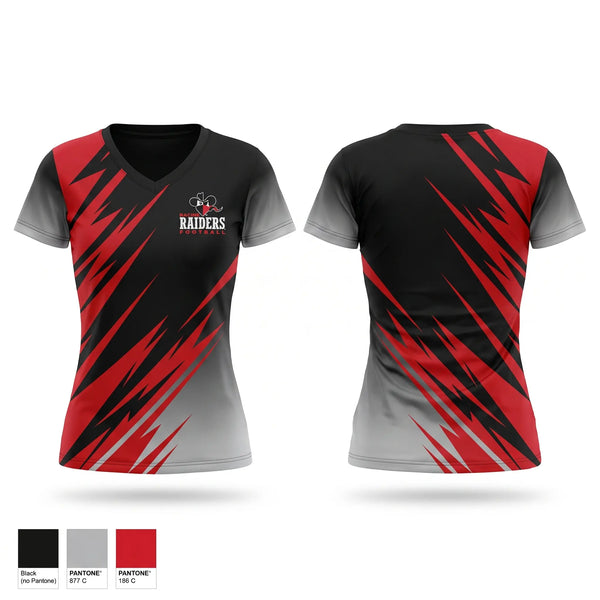 Womens Short Sleeve Vneck Shirt, Racine Raiders, , Teamtime, Team time, sublimation, custom sports apparel, team uniforms, spirit wear, spiritwear, sports uniforms, custom shirts, team store, custom team store, fundraiser sports, apparel fundraiser