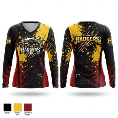 Honey Badgers 58875317 Women's Long Sleeve V-neck Shirt - 110
