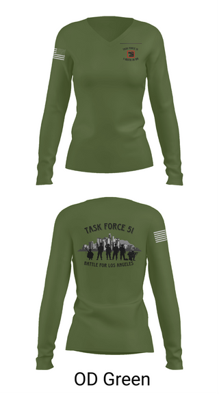 Womens Long Sleeve Vneck Shirt, 1-185th IN BN, , Teamtime, Team time, sublimation, custom sports apparel, team uniforms, spirit wear, spiritwear, sports uniforms, custom shirts, team store, custom team store, fundraiser sports, apparel fundraiser