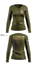 U.S. PROBATION Women's Long Sleeve V-neck Shirt - 101