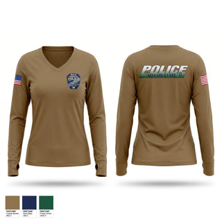 Womens Long Sleeve Vneck Shirt, Rice Township Police, Police, Teamtime, Team time, sublimation, custom sports apparel, team uniforms, spirit wear, spiritwear, sports uniforms, custom shirts, team store, custom team store, fundraiser sports, apparel fundraiser