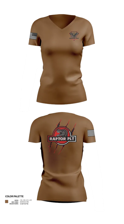 Raptor Platoon, 4-9 CAV 26880110 Women's Short Sleeve V-neck Shirt - 21