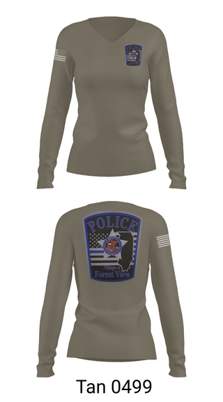 Womens Long Sleeve Vneck Shirt, Forest view police, Police, Teamtime, Team time, sublimation, custom sports apparel, team uniforms, spirit wear, spiritwear, sports uniforms, custom shirts, team store, custom team store, fundraiser sports, apparel fundraiser