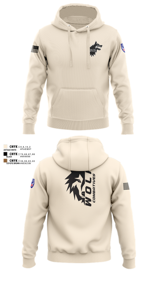 Hoodie, Wolf Combatives, Army, Teamtime, Team time, sublimation, custom sports apparel, team uniforms, spirit wear, spiritwear, sports uniforms, custom shirts, team store, custom team store, fundraiser sports, apparel fundraiser