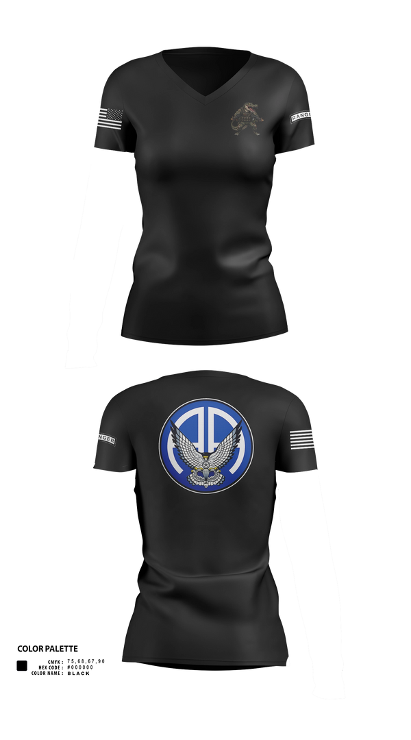 Womens Short Sleeve Vneck Shirt, A Co 2-325 AIR, Army, Teamtime, Team time, sublimation, custom sports apparel, team uniforms, spirit wear, spiritwear, sports uniforms, custom shirts, team store, custom team store, fundraiser sports, apparel fundraiser