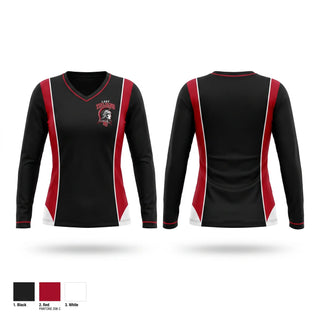 Womens Long Sleeve Vneck Shirt, Lady trojans, Women's Basketball, Teamtime, Team time, sublimation, custom sports apparel, team uniforms, spirit wear, spiritwear, sports uniforms, custom shirts, team store, custom team store, fundraiser sports, apparel fundraiser