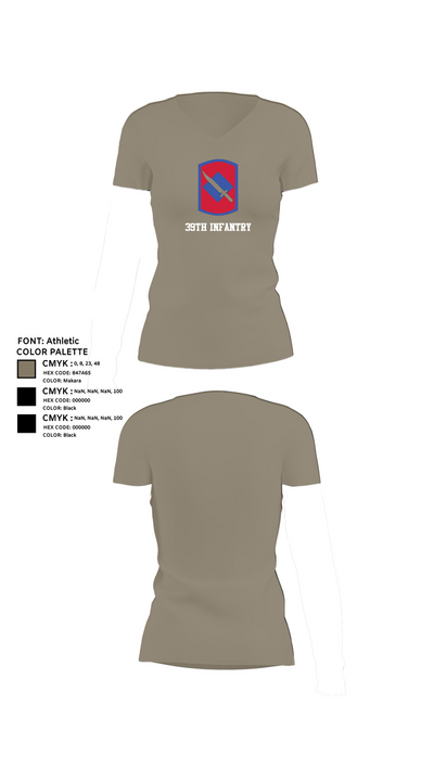 39th infantry 89191022 Women's Short Sleeve V-neck Shirt - 61