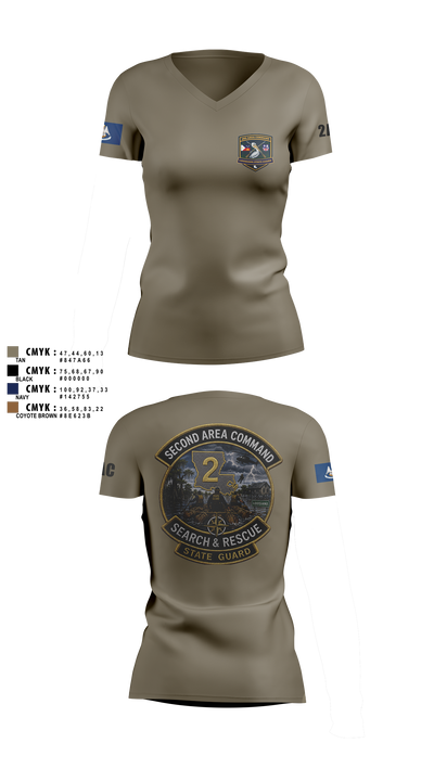 2nd area command 59908555 Women's Short Sleeve V-neck Shirt - 21