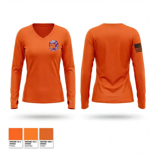 Womens Long Sleeve Vneck Shirt, Detachment 770, Air Force, Teamtime, Team time, sublimation, custom sports apparel, team uniforms, spirit wear, spiritwear, sports uniforms, custom shirts, team store, custom team store, fundraiser sports, apparel fundraiser