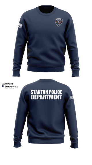 Crew Neck Sweatshirt, Stanton Police, Police, Teamtime, Team time, sublimation, custom sports apparel, team uniforms, spirit wear, spiritwear, sports uniforms, custom shirts, team store, custom team store, fundraiser sports, apparel fundraiser