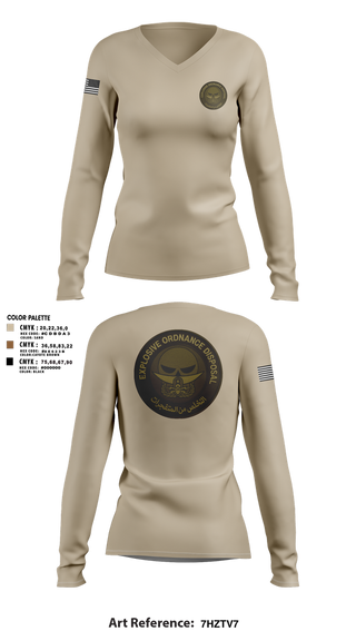 Womens Long Sleeve Vneck Shirt, EOD, , Teamtime, Team time, sublimation, custom sports apparel, team uniforms, spirit wear, spiritwear, sports uniforms, custom shirts, team store, custom team store, fundraiser sports, apparel fundraiser