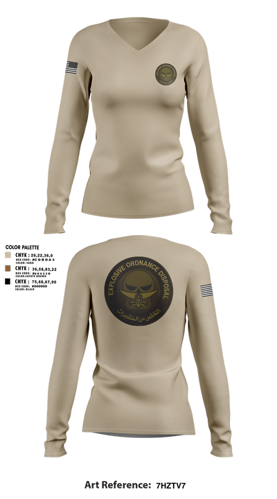 EOD 50883940 Women's Long Sleeve V-neck Shirt - 1