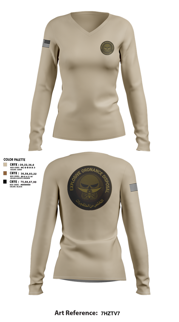 Womens Long Sleeve Vneck Shirt, EOD, , Teamtime, Team time, sublimation, custom sports apparel, team uniforms, spirit wear, spiritwear, sports uniforms, custom shirts, team store, custom team store, fundraiser sports, apparel fundraiser