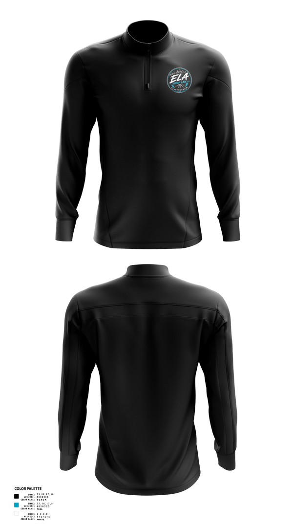 Quarter Zip Jacket, ELA hoopers, Women's Basketball, Teamtime, Team time, sublimation, custom sports apparel, team uniforms, spirit wear, spiritwear, sports uniforms, custom shirts, team store, custom team store, fundraiser sports, apparel fundraiser