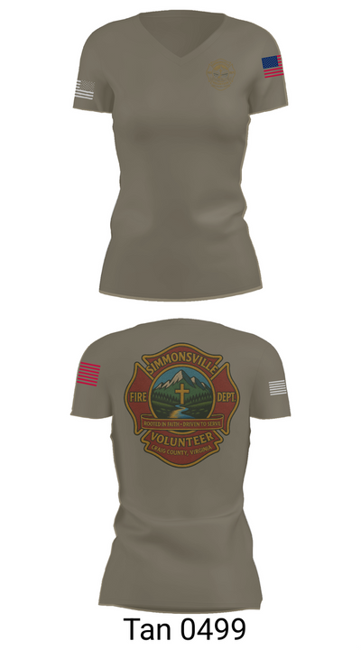 Simmonsville VFD 9385181 Women's Short Sleeve V-neck Shirt - 68
