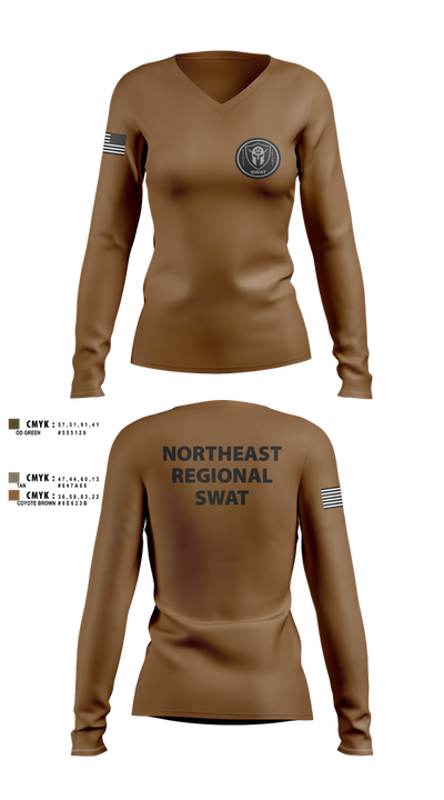 Swat 30841116 Women's Long Sleeve V-neck Shirt - 2
