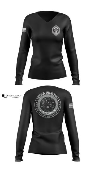 Womens Long Sleeve Vneck Shirt, CENTCOM PT TEAM, Army, Teamtime, Team time, sublimation, custom sports apparel, team uniforms, spirit wear, spiritwear, sports uniforms, custom shirts, team store, custom team store, fundraiser sports, apparel fundraiser