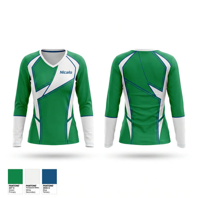 Nicalo Women's Long Sleeve V-neck Shirt - 1