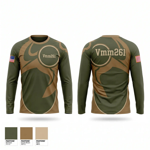 Long Sleeve Performance Shirt, Vmm-261, Marines, Teamtime, Team time, sublimation, custom sports apparel, team uniforms, spirit wear, spiritwear, sports uniforms, custom shirts, team store, custom team store, fundraiser sports, apparel fundraiser