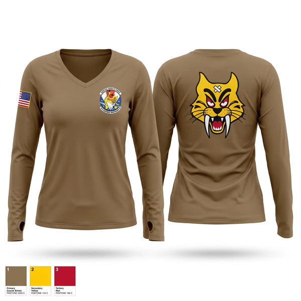 Womens Long Sleeve Vneck Shirt, 18 EMS, Air Force, Teamtime, Team time, sublimation, custom sports apparel, team uniforms, spirit wear, spiritwear, sports uniforms, custom shirts, team store, custom team store, fundraiser sports, apparel fundraiser