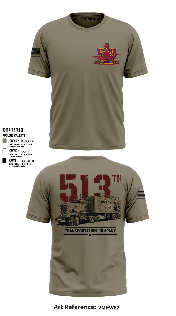 Old School Cotton Feel Shirt, 513th Transportation Company, Army, Teamtime, Team time, sublimation, custom sports apparel, team uniforms, spirit wear, spiritwear, sports uniforms, custom shirts, team store, custom team store, fundraiser sports, apparel fundraiser