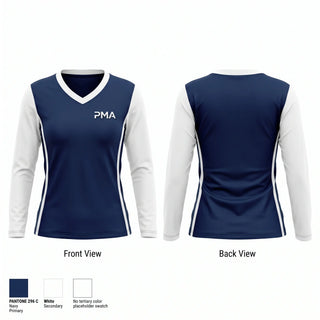 Womens Long Sleeve Vneck Shirt, PMA, , Teamtime, Team time, sublimation, custom sports apparel, team uniforms, spirit wear, spiritwear, sports uniforms, custom shirts, team store, custom team store, fundraiser sports, apparel fundraiser