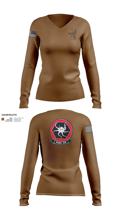 HSC-28 24989538 Women's Long Sleeve V-neck Shirt - 51